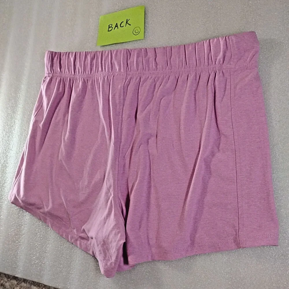Shorts with Pockets Women XXXL (22) High Waist Pink Whimsy Soft Stretch New Boho